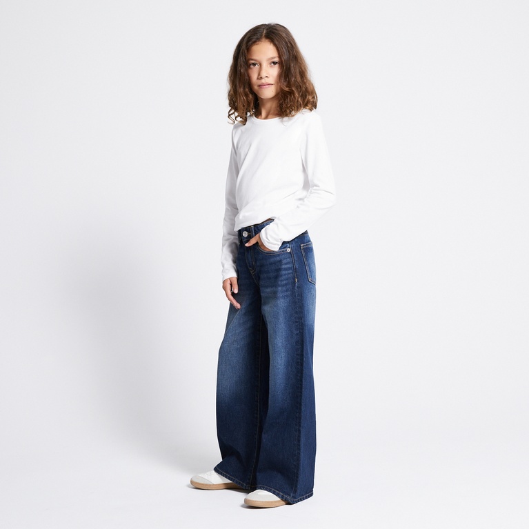 Mid waist wide jeans "Optiwide star" Dark used